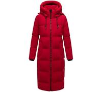 Marikoo Women's Extra-Long Winter Coat, Warm Quilted Coat with Removable Hood Tikoraa16, XS-5XL, Deep Red, M