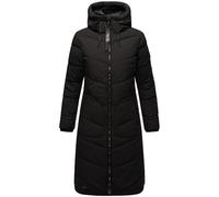 Marikoo Women's Long Quilted Winter Jacket with Hood - Puffer Coat in Knee-Length - Benikoo XS-5XL, Black, X-Small