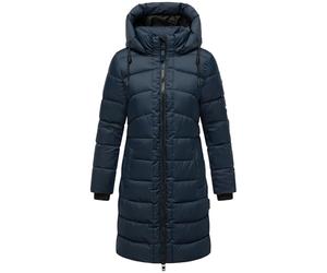 MARIKOO Women's Long Winter Coat Warm Quilted Coat with Removable Hood Cold Sewing 16 S-3XL, navy, M