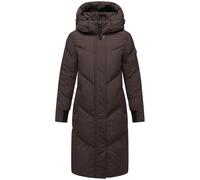 Marikoo Women's Long Winter Coat Warm Quilted Coat with Removable Hood Teonaa 16 S-5XL, Choco, XXL