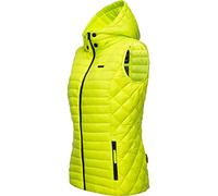 MARIKOO Women's Transition Jacket Lightweight Quilted Vest with Removable Hood Rabbit Paw XS - 3XL, neon green, S