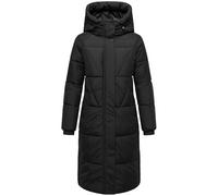 MARIKOO Yaskaa 16 Women's Long Winter Coat Warm Quilted Coat with Hood and Side Slits S-3XL, black, M