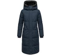 MARIKOO Yaskaa 16 Women's Long Winter Coat Warm Quilted Coat with Hood and Side Slits S-3XL, navy, L