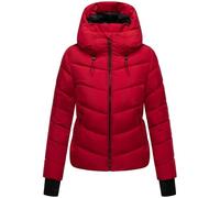 MARIKOO Yukanii XVI Women's Winter Jacket Warm Quilted Jacket with Adjustable Hood XS - XXL, Deep Red, L