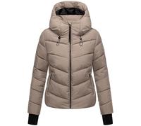 MARIKOO Yukanii XVI Women's Winter Jacket Warm Quilted Jacket with Adjustable Hood XS - XXL, Taupe Grey, L