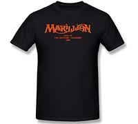 Marillion Band Logo Man T Shirts Short Sleeves Crew Neck Tees Summer Tops Black (Medium)