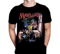 Marillion Script for A Jesters Tear Mens T-Shirt, Rock Merch for Men, Black Cotton Graphic Tee Shirt(X-Large)