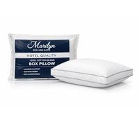 Marilyn Bed and Bath Hotel Quality 100% Cotton Blend Box Pillow Hollow Fibre Filled. (Grey Edge Pack of 1)