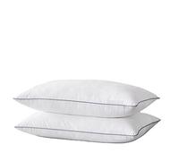 Marilyn Bed and Bath Premium Hotel Quality Pipe Edge Bounce Back Pillow Filled with Polyester Hollow Fibre. (Grey Edge Pack of 2)