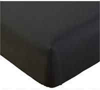 Marilyn Bed & Bath Easy Care & Long Lasting Plain Pollycotton Fitted Sheet (Black, Double)