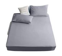 Marilyn Bed & Bath Extra Deep (40cm) Non Iron Percale Plain Pollycotton Fitted sheet (Grey, Single)
