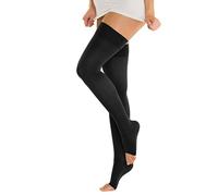 Marilyn Class 2 Medical Compression Support Hold Up Stockings Open Toe Nero S