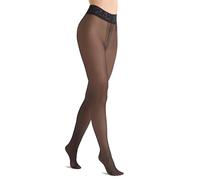 MARILYN erotic women's tights with lace waistband, microfibre tights, 30 den, flat seam silk tights, black