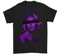 Marilyn F#ck Society Mens T-Shirt 100% Cotton Black 4XL
