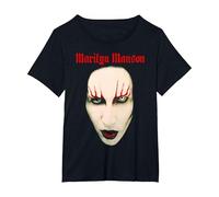 Marilyn Manson Big Face Red Lips T-Shirt, Women's Plus, Black, 1X