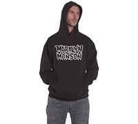 Marilyn Manson Classic Logo Hooded Sweatshirt Official Unisex Black, Black, L