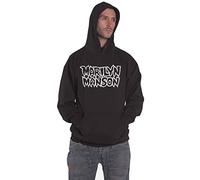 Marilyn Manson Classic Logo Hooded Sweatshirt Official Unisex Black, Black, L