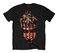 Marilyn Manson Crown Face Logo Printed Short-Sleeve Crew Neck Cotton T-Shirt Black S