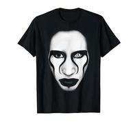 Marilyn Manson Face and Flag T-Shirt, Men, Black, Medium