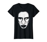 Marilyn Manson Face and Flag T-Shirt, Women, Black, 3X-Large
