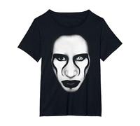 Marilyn Manson Face and Flag T-Shirt, Women's Plus, Black, 1X