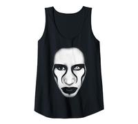 Marilyn Manson Face and Flag Tank Top, Women, Black, Small
