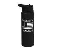 Marilyn Manson Flag and Logo Stainless Steel Insulated Water Bottle