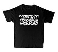 Marilyn Manson Kids T Shirt Classic Logo Official Black Ages 5-14 yrs Large (9/10 Yrs