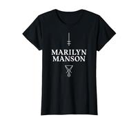 Marilyn Manson Satan Cross T-Shirt, Women, Black, Large