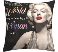 Marilyn Monroe 45x45 cm Soft Cushion Cover - Double-Sided Print, Hidden Zip, Plush Polyester-Cotton Luxury Throw Pillow Case