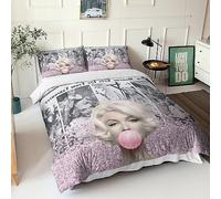 Marilyn Monroe Art 3D Printed Duvet Cover Quilt Cover for Boys Girls Comforter Covers with Pillow Cases Bedding Set with Zipper Closure Soft Microfiber 3 Pieces King（220x240cm）