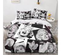 Marilyn Monroe Art Comforter Covers Quilt Cover 3D Printed Duvet Cover for Boys Girls Soft Microfiber Bedding Set with Zipper Closure with Pillow Cases 3 Pieces Double（200x200cm）