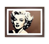 Marilyn Monroe Art Vol.1 Framed Print | A2 Walnut Framed Wall Art | Ready to Hang | Modern Nature Picture | Living Room Bedroom Lounge Office