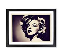 Marilyn Monroe Art WHT Framed Wall Art Print A2 Black