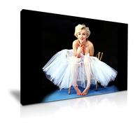 Marilyn Monroe Ballerina Dress Tutu Red Sexy Lips Canvas Wall Art Picture Print - For Marilyn Monroe Fans Modern Family Home Office Hotel Decoration (XS: 31cm X 20cm)