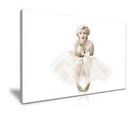 Marilyn Monroe - Ballerina Tutu Dress Red Lips Canvas Wall Art Picture Print - For Monroe Fans Modern Home Office Hotel Decoration (XL: 91cm x 61cm)