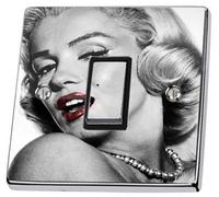 Marilyn Monroe Black & White Decorative Design for Single Light Cover, Self-Adhesive Vinyl Skin Sticker