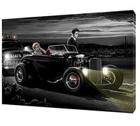 MARILYN MONROE ELVIS PRESLEY PHOTO PRINT ON WOOD FRAMED CANVAS WALL ART 34 x 24inch -18mm depth