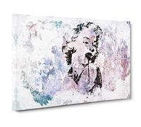 Marilyn Monroe Graffiti Canvas Print | Gallery Wrapped 30mm Frame Wall Art | 24x16 inches | Ready to Hang | Eclectic Picture | Living Room Bedroom Lounge Office