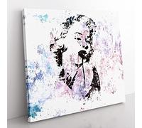 Marilyn Monroe Graffiti in Abstract Canvas Wall Art Print 20x20 Inch