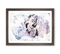 Marilyn Monroe Graffiti In Abstract Modern Art Framed Print | A2 Walnut Framed Wall Art | Ready to Hang | Eclectic Fantasy Picture | Living Room Bedroom Lounge Office