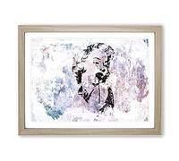 Marilyn Monroe Graffiti In Abstract Modern Art Framed Print | A3 Oak Framed Wall Art | Ready to Hang | Eclectic Fantasy Picture | Living Room Bedroom Lounge Office