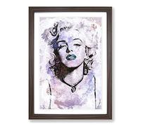 Marilyn Monroe in Abstract Framed Wall Art Print A2 Walnut