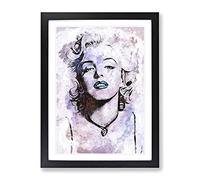 Marilyn Monroe In Abstract Modern Art Framed Print | A4 Black Framed Wall Art | Ready to Hang | Abstract Fantasy Picture | Living Room Bedroom Lounge Office