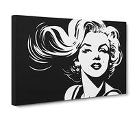 Marilyn Monroe In Monochrome Canvas Wall Art Print 30x20 Inch