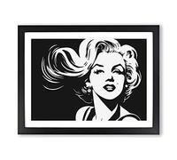 Marilyn Monroe In Monochrome Framed Wall Art Print A2 Black