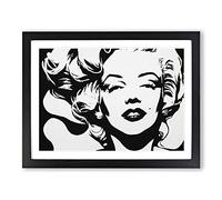 Marilyn Monroe In Monochrome Framed Wall Art Print A2 Black
