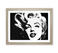 Marilyn Monroe In Monochrome Framed Wall Art Print A2 Oak