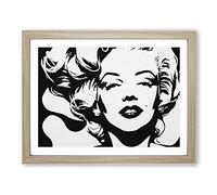 Marilyn Monroe In Monochrome Framed Wall Art Print A2 Oak