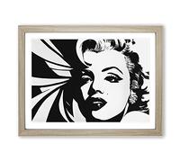 Marilyn Monroe In Monochrome Framed Wall Art Print A2 Oak